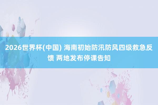 2026世界杯(中國) 海南初始防汛防風(fēng)四級救急反饋 兩地發(fā)布停課告知