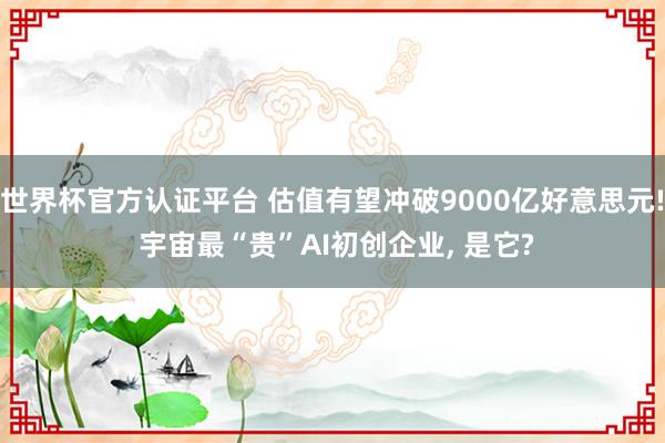 世界杯官方認證平臺 估值有望沖破9000億好意思元! 宇宙最“貴”AI初創(chuàng)企業(yè)， 是它?