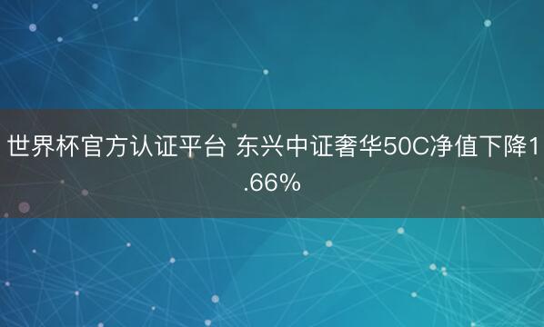 世界杯官方認(rèn)證平臺 東興中證奢華50C凈值下降1.66%